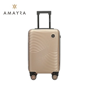 Valija carry on Amayra taupe liviana candado 4 ruedas 360