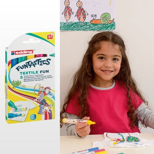 Marcadores para niños Edding Funtastics Textile Fun - Set 5 colores